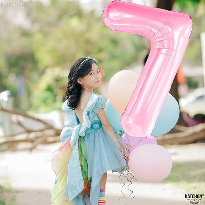 KatchOn, Light Pink Giant Number 7 Balloon - Image 6