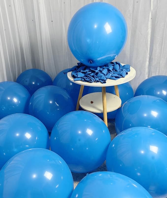 90 Pack Blue Balloons 18 Inch Blue Latex Big Balloons - Image 5