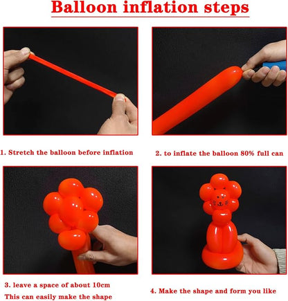 260 Long Balloons 100 Pack Red Twisting Animal Balloons Thickening Latex - Image 5
