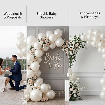 40pcs Pearl White Balloons 12 Inch, Premium Pearl Latex Balloon Kit - Image 4
