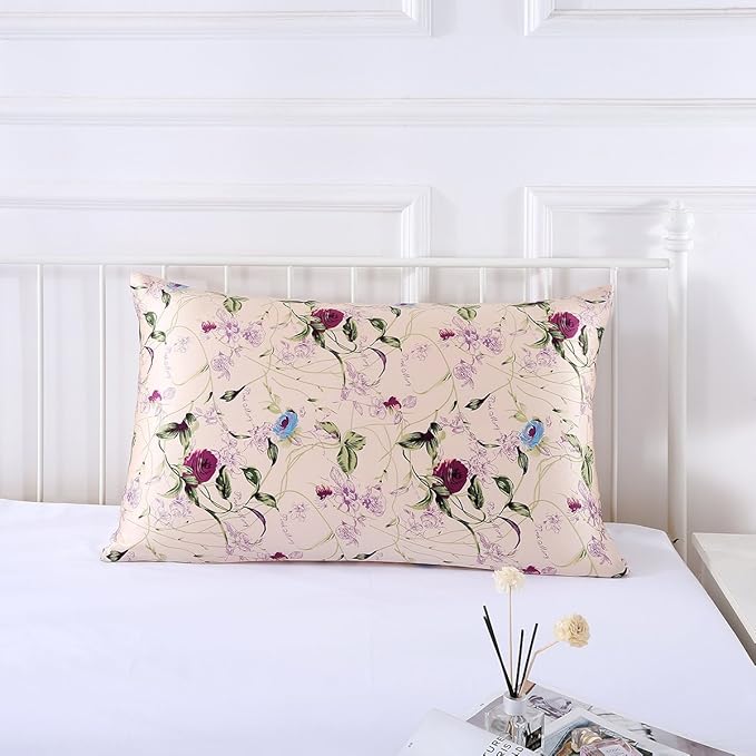 SLPBABY Silk Pillowcase for Hair and Skin with Hidden Zipper Print (King, Pattern1)
