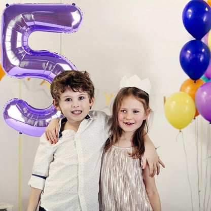 Purple Number Balloons, 40 Inch Purple Balloon 4.4 Helium Balloon 4th Birthday - Image 7