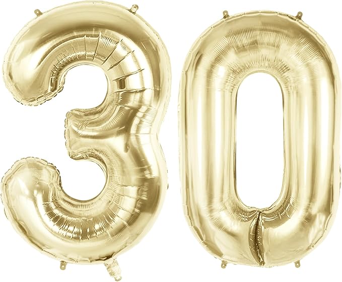 Number 30 Balloons for 30th Birthday Party Decorations, 40 Inch 0-100 by Joycard
