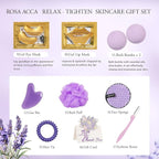 Lavender 23 Pcs Facial Skin Care Set, Luxury Bath and Body Gifts for Women, Spa & Self-Care Gifts, Peptide Sheet Mask, Eye Mask, Present, Birthday, Christmas, Valentines, Mother Day, Bridal Shower