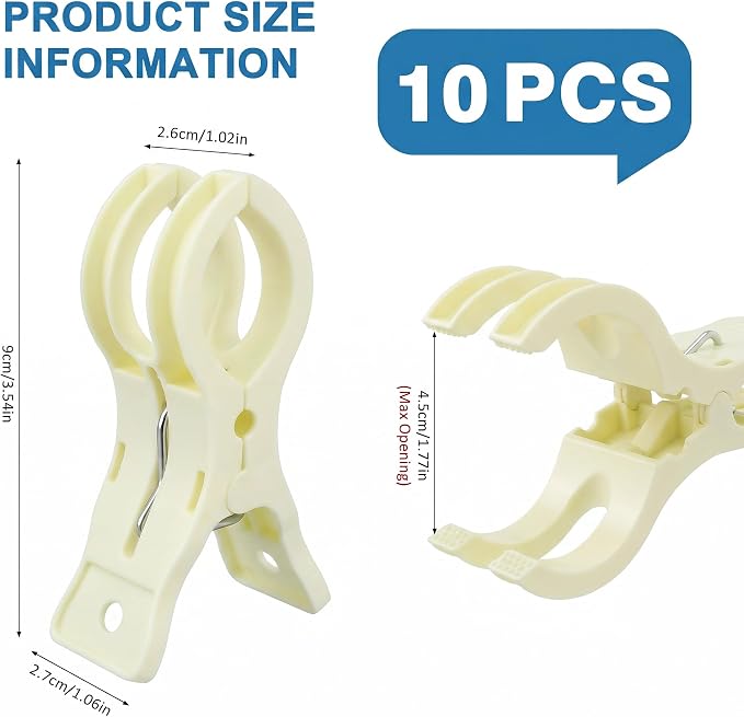 Putros 10 Pack Balloon Arch Clips 3.5 Inch Beige Spring Clamps - Image 2