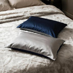 Mulberry Silk Pillowcase for Hair and Skin, Luxury Double Sided Pure Silk Pillowcase, 29x19 Inches, 1Pc (Navy Blue)