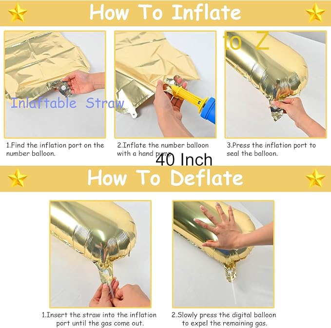 40 Inch Letter Foil Balloons Gold - Image 8