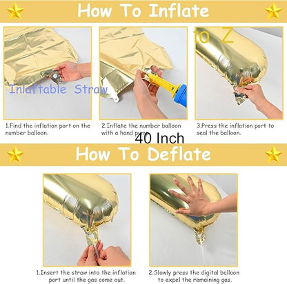 40 Inch Letter Foil Balloons Gold - Image 8