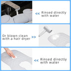 Professional Hair Cutting Cape with Geometric Grid Pattern, Longer Silicone Waterproof Cutting Mat,Neck Guide