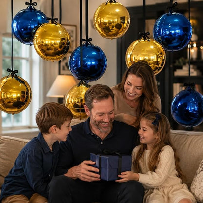 Navy Gold Round Foil Balloons - Image 8