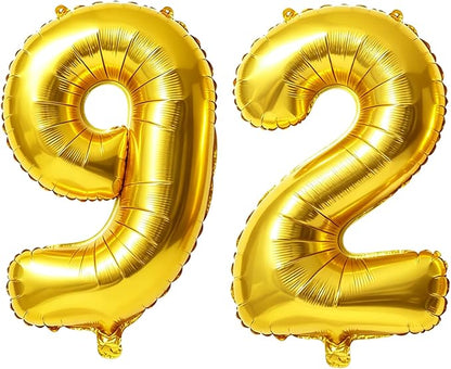 40 Inch Number 92 Balloons for 92nd Birthday Party Decorations, 0-100 Gold by FOBELEC