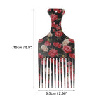 VOCOSTE Wide Tooth Afro Hair Pick Comb, Hair Styling Tool for Men Plastic Flower Pattern, 5.9 Inch