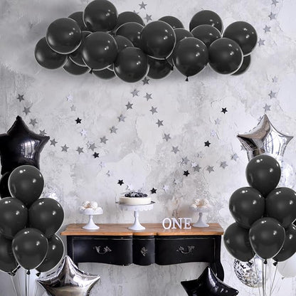 50pcs Black Balloons, 12inch Helium Quality Black Latex Balloons | Balloons - Image 3