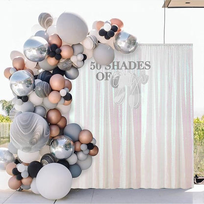 Sugargirl White Iridescent Sequin Backdrop Curtain 6 Panels 2FTx8FT Glitter - Image 3