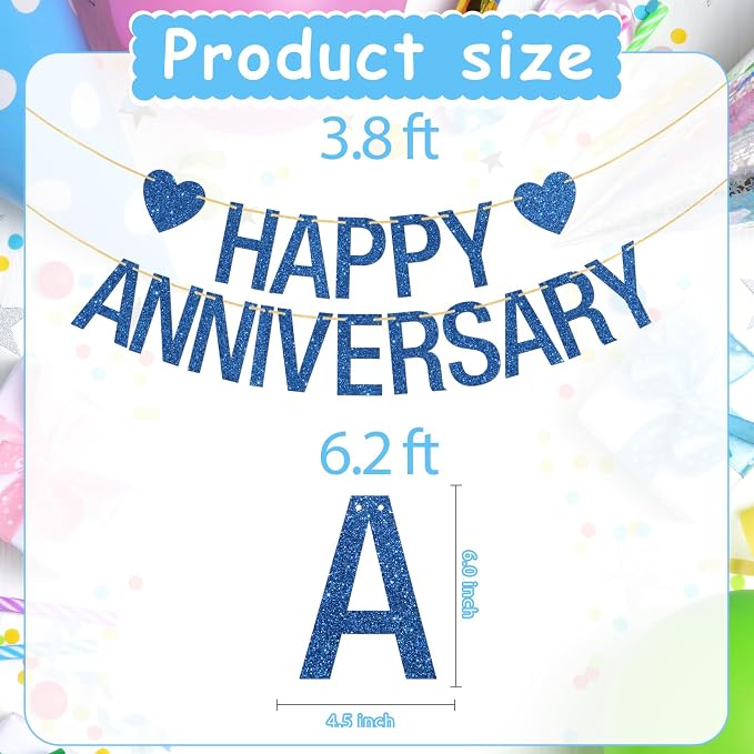 Happy Anniversary Banner, Wedding Company Anniversary Party Banner, Retirement - Image 2