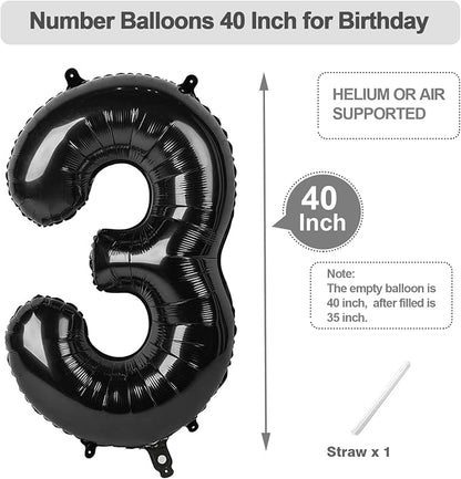 Numbers 20 Balloon 40Inch Black Balloons - Image 5