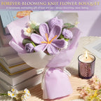 Birthday Gifts for Women Self Care Package Get Well Soon Gift Baskets, Thinking of You Sympathy Spa Gift Set w/ Crochet Flower Bouquet, Unique Christmas Gifts for Women Mom Her Best Friend Sister Wife