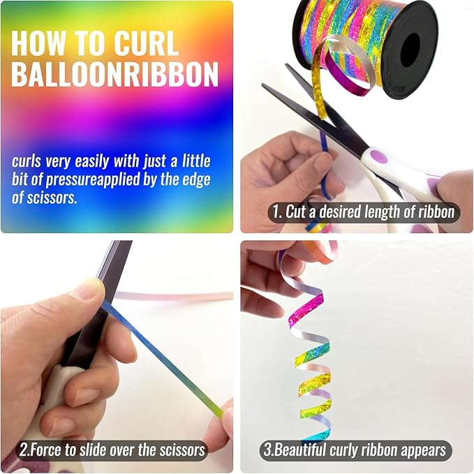 12 Rolls Glitter Curling Ribbons Assortment - Image 5
