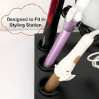 Hair Styling Station - Curling Hot Iron Appliance with Tube Package and Organizer for Salon, 3pcs, 2inch, Black