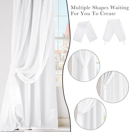 PONY DANCE White Curtains, 52 W by 84 L, Pure White, 2 Pieces | Double Layer - Image 7
