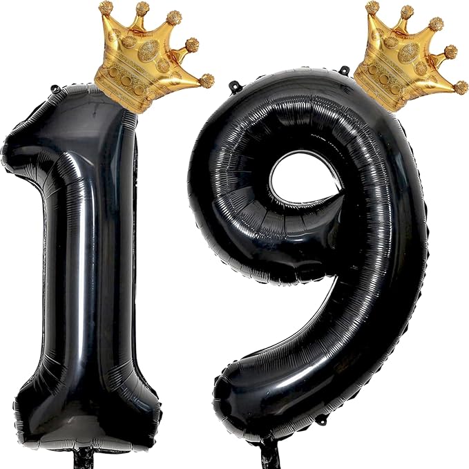 40 inch Large Black 19 Balloon Number by Unknown