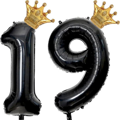 40 inch Large Black 19 Balloon Number by Unknown
