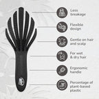 Wet Brush Go Green Curl Detangler Hair Brush - Black - Ultra-Soft IntelliFlex Detangling Bristles Glide Through Tangles with Ease - Great For Curly Hair - No Split Ends & Pain-Free (Pack of 2)