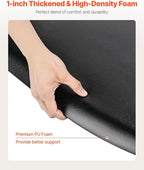 VEVOR Salon Mat for Hair Stylist, 3 x 4 FT Semi-Circle Salon Chair Mat, 1-inch Thickened Anti Fatigue Barber Shop Floor Mat with Round Cut Out, Easy-to-Clean PVC Surface & Anti-Trip Beveled Edges