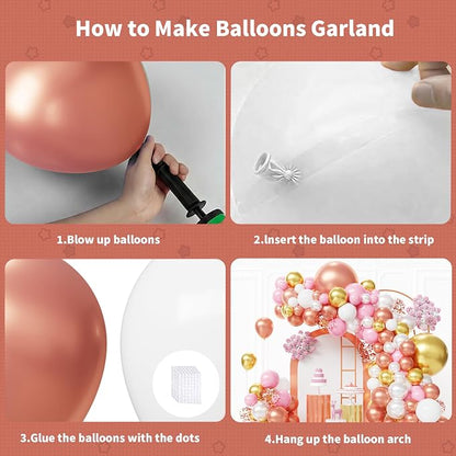 Rose Gold Balloons Arch Kit - Image 4