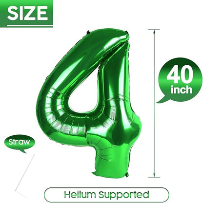 4 Balloon - Green Birthday Number Balloons, 40 Inch Decorations Men Women | - Image 5