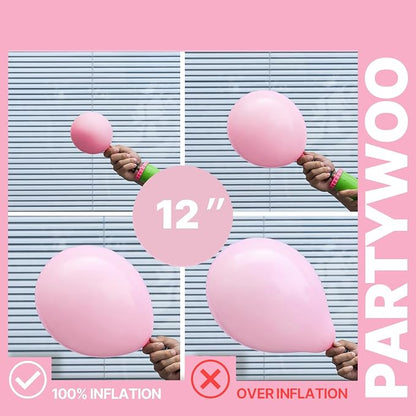 PartyWoo Pink Balloons 66pcs Pack Hot Pink Latex Helium Balloons | Pearl Pink - Image 6