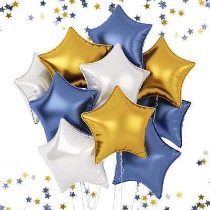 FEYG Matte Blue Star Balloon, 18 Inches, by FEYG