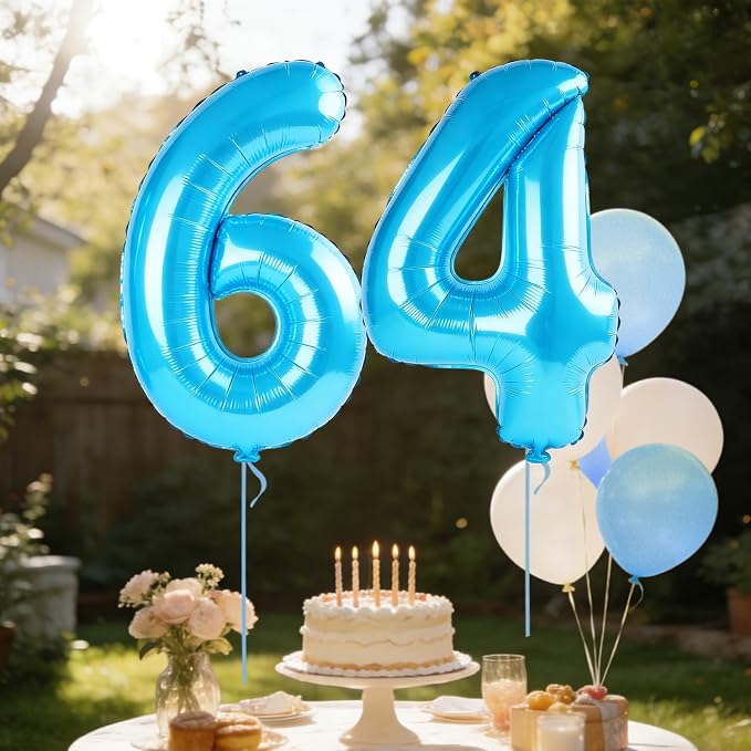 40 Inch Number 64 Balloons for 64th Birthday Party Decorations, 0-100 Jewelry - Image 3