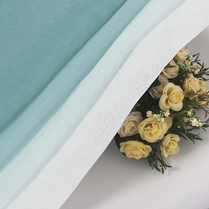 DWCN Faux Linen Ombre Sheer Curtains - Image 3