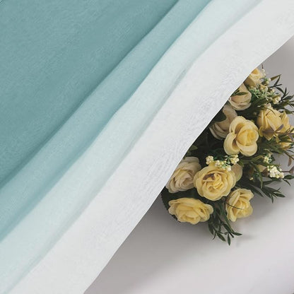 DWCN Ombre Faux Linen Extra Long Sheer Curtains - Image 7