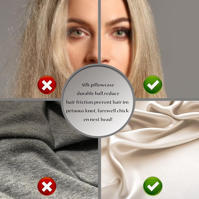 Silk Pillowcase for Hair and Skin,Soft,Breathable and Sliky 100% Standard Size Pillow Cases Set of 2,Both Sides Natural Mulberry Silk Pillowcases with Hidden Zipper(Standard Size 20"X 26",2pcs)