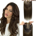 Hair Toppers for Women Real Human Hair, Dark Brown Wiglets Hairpieces for Thinning 360° Human Toppers for Women Add Volume 14inch 6x7inch Large Base (#4Topper-14inch)