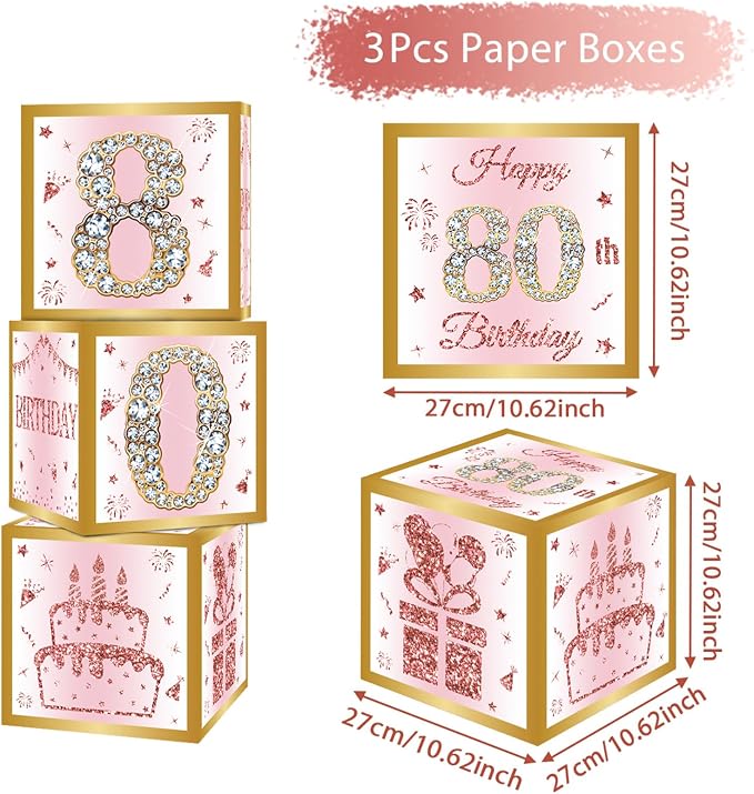 DataMoon 80th Birthday Decorations Boxes - Image 4