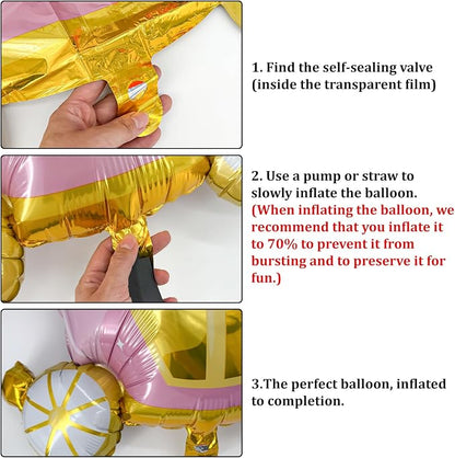 Minyu 6-Piece Princess Theme Party Decoration Set: Princess Carriage + Pink - Image 5