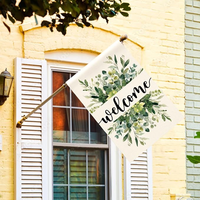 AVOIN colorlife Spring Summer Floral Welcome House Flag Outside 28x40 Inch | - Image 2