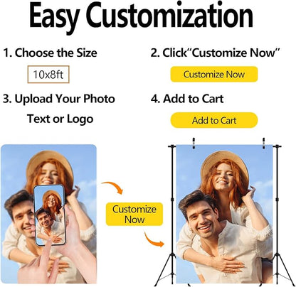 BELECO 8x6ft Fabric Custom Backdrop Customized Backdrop - Image 3