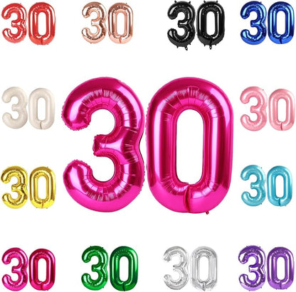 Hot Pink Number 30 Balloon 40 Inch by IWERP