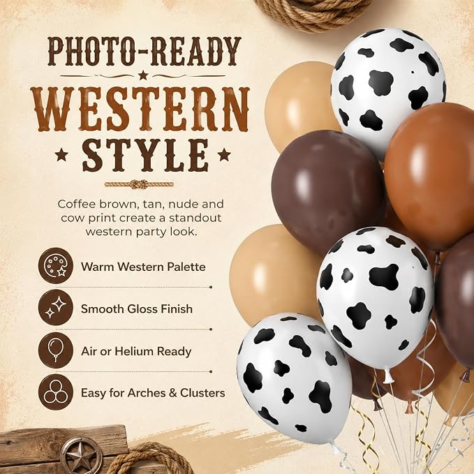 Brown Cow Print Balloons - Image 3