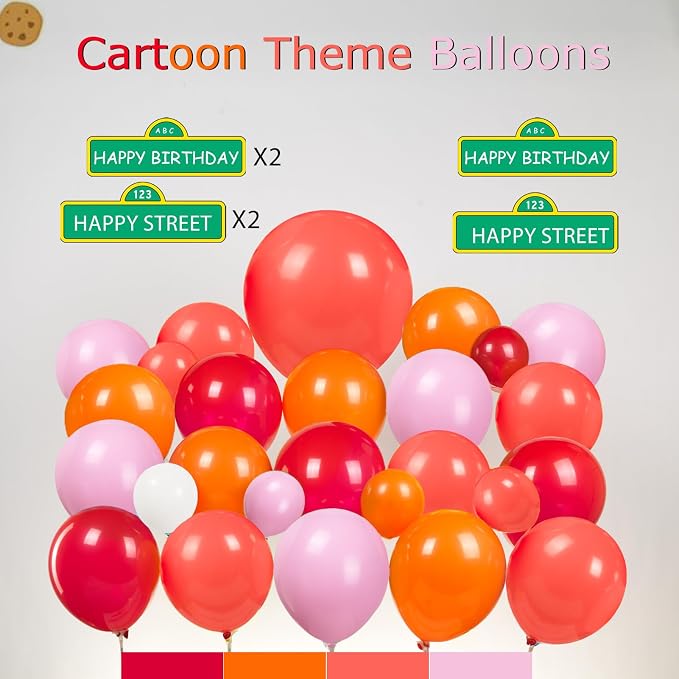 Sesame Friends Birthday Party decorations Cartoon Theme primary color Balloon - Image 5