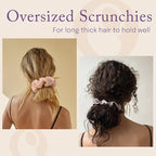 OLESILK Silk Scrunchies Oversized 100% Mulberry: Large for Long Thick Hair, Soft and Smooth for No Damage Hair Care Sleeping, Vintage Fashion