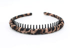 Leopard Print hairbands,hair Headbands for women,Fashion Hair Accessories,Non-slip Resin comb teeth hair hoop ((Pack of 4))