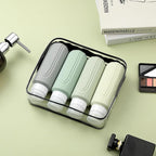 Travel Bottles for Toiletries, Large 6oz Oversize Containers, BPA Free Leak Proof Tubs Refillable Liquid Traveler Accessories with Toiletry Bag for Cometic Shampoo and Lotion Soap (4 Pack)