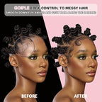 Goiple Edge Control Wax for Women - Strong Hold, Non-greasy Smoother, Strawberry Scent (4oz + Edge Scarf + Hair Bonnet + 2 Edge Brushes)