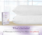 California Design Den King Size Pillow Cases Set of 2-1000 Thread Count Sateen, Soft and Thick 100% Cotton King Pillowcase Pair, Durable - White