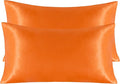 NTBAY 2 Pack Satin King Pillowcases for Hair and Skin, Luxurious and Silky Pillow Cases with Envelope Closure, 20x40 Inches, Orange